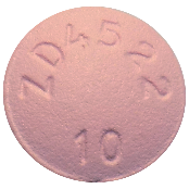 A round pink colour tablet imprinted with Z04022 10